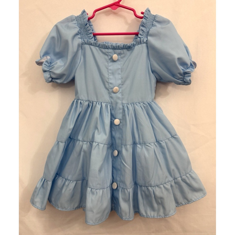 Busy Bees Smocks Powder Blue Smocked Tiered Dress Toddler Girls Size 3T‎